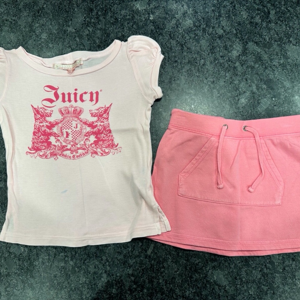 Girls Juicy Couture Matching 2 Piece Set includes Skirt & Tshirt - size 4